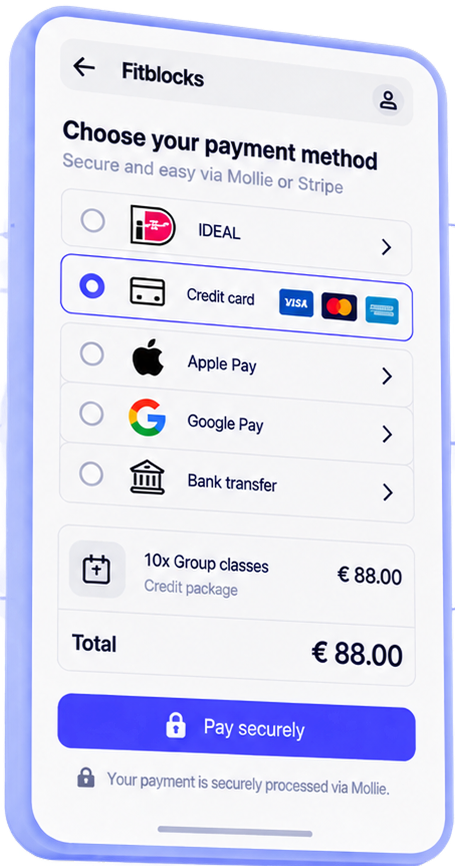 Fitblocks interface