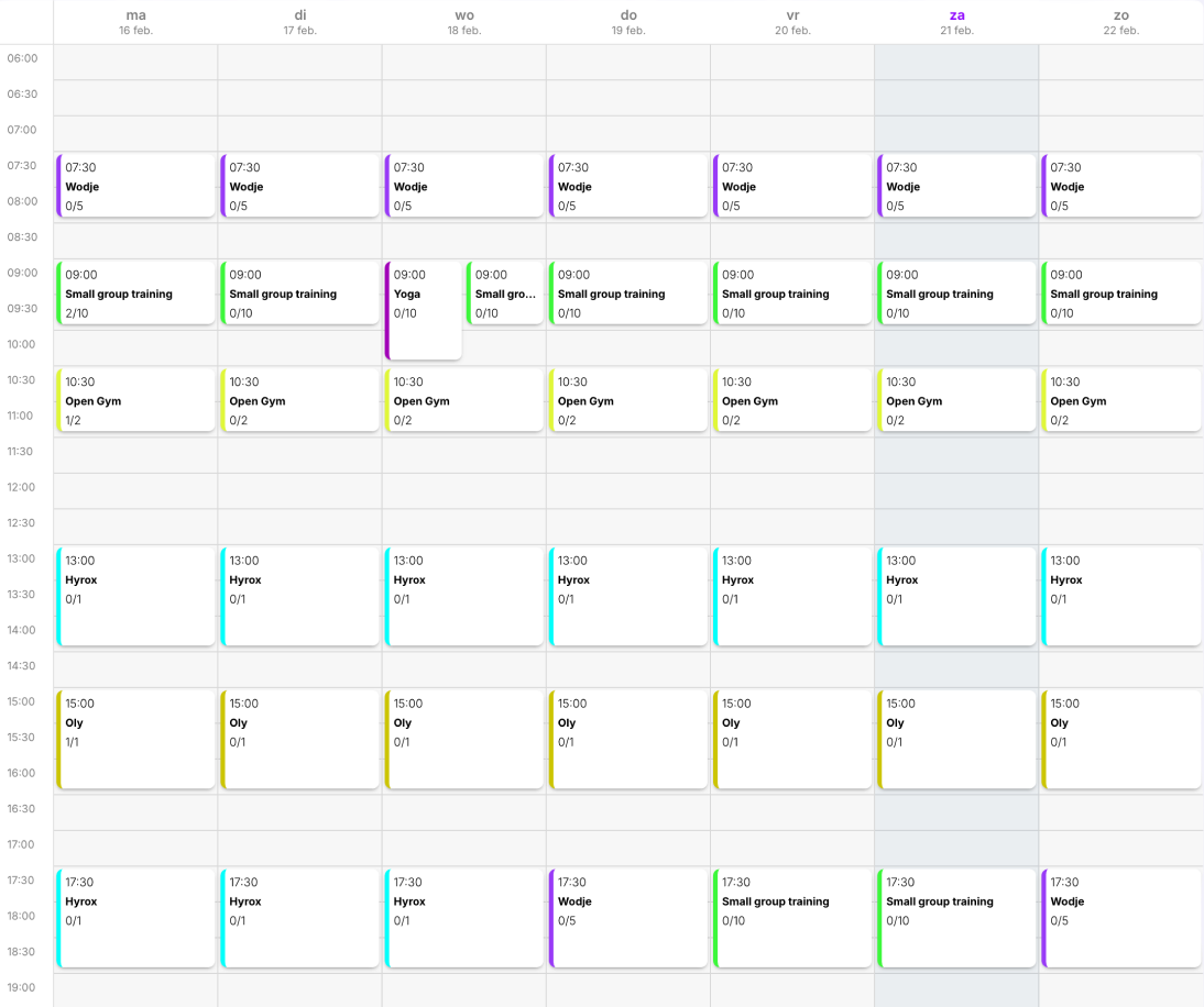 Planning en rooster interface