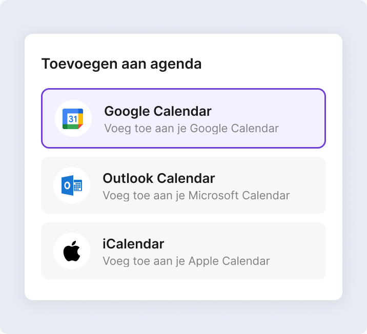 Nooit meer een training vergeten